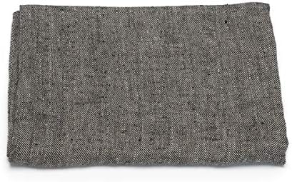 Linenme Huckaback ručnik za platnene kupelji Chevron u crnoj boji, 39 x 55