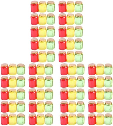 Yarnow heksagon mini staklena minijaturni kanister 90 PCS Mini boja zapečaćena staklena Mini smola simulacija kalupa Scena Candy Candy