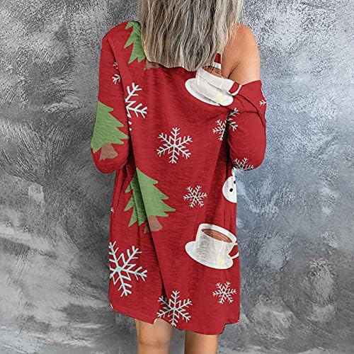 MGBD DIYAGO Božićni kardigan za žene Odjetna moda casual tanki kaput svjetlo Elegantno print Outlower Spring jeseni kardigan jakna