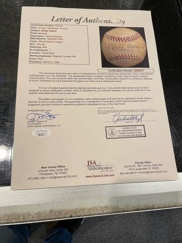 Bobby Adams Reds Cubs White Sox Orioles Single potpisani bejzbol JSA - Autografirani bejzbols