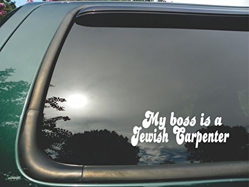 Moj šef je židovski stolar - Die Cut Christian vinil naljepnica/naljepnica za automobil ili kamion 3 x8