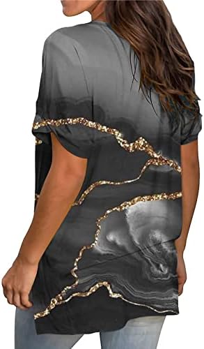 Majice, majice za žene, grafička berba, 2023. u obliku izreza, modne majice s mramornim uzorkom, ljetne bluze kratkih rukava, vrhovi
