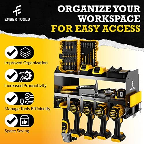 Organizator električnih alata - Jednostavan za ugradnju garažni stalak za pohranu alata s 16-inčnim središnjim rupama za pričvršćivanje