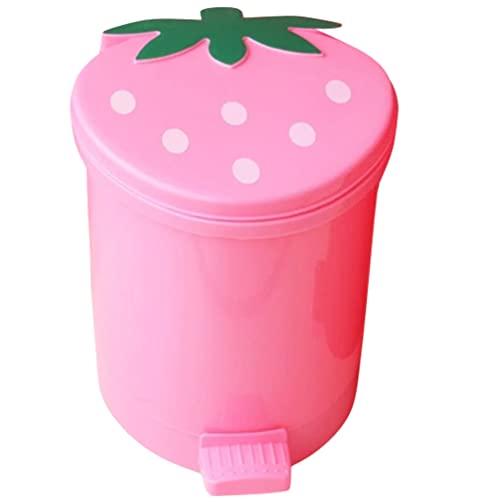 Bestonzon Strawberry Desktop Mini smeće može gurnuti poklopci tipa otpad maske za malu stolni papir papir smeće smeće smeće kante za