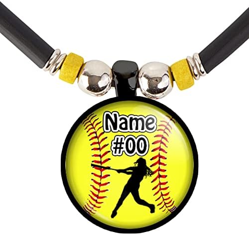 Softball ogrlice za djevojčice - personalizirani softball pokloni za djevojčice-Softball nakit - Softball privjesci i maskote za djevojčice-Softball