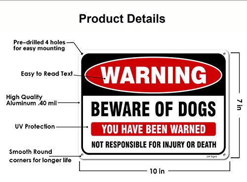 4-Pack pazite na pseće potpis 10x7 inča bez hrđe .040 aluminij, UV tiskani- profesionalni grafički metalni reflektivni- jednostavan
